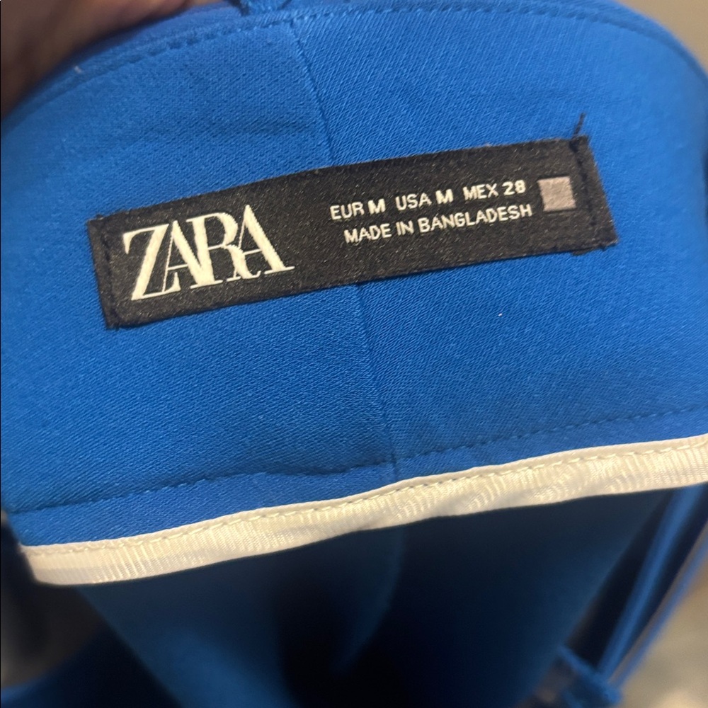 Zara Blue Straight Leg Pants - Picture 3 of 3